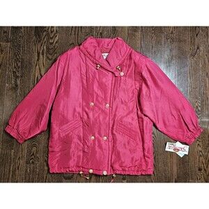 Vtg Shangrila Silks Red Button Up Red Jacket Size 2X 1980s/90s, NOS NEW